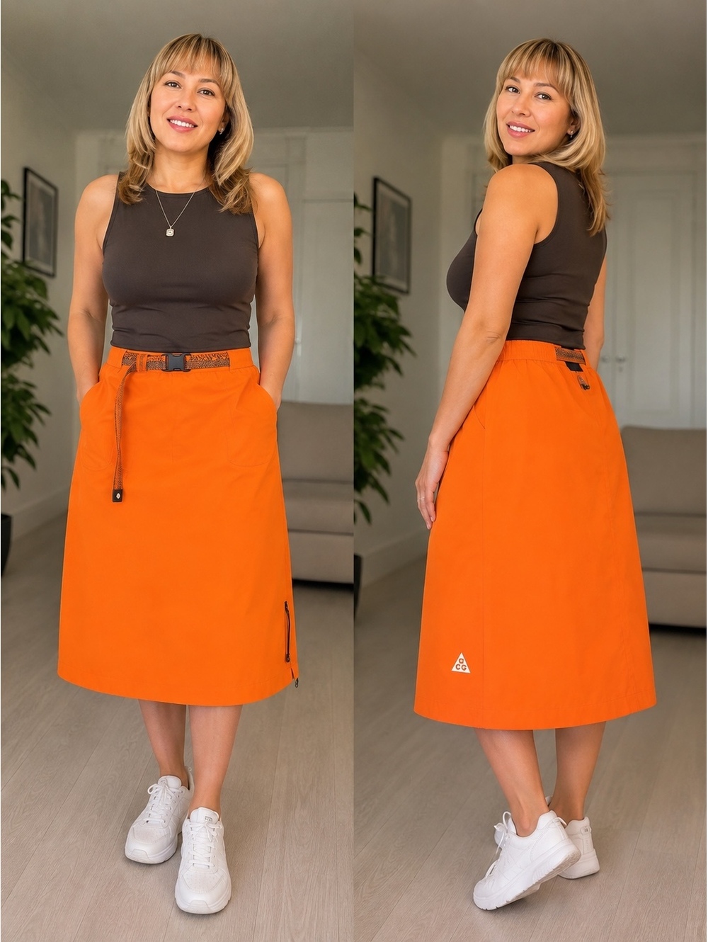 Nike ACG Morpho Storm-FIT ADV Wrap Skirt Safety Orange Unisex L NWT $155